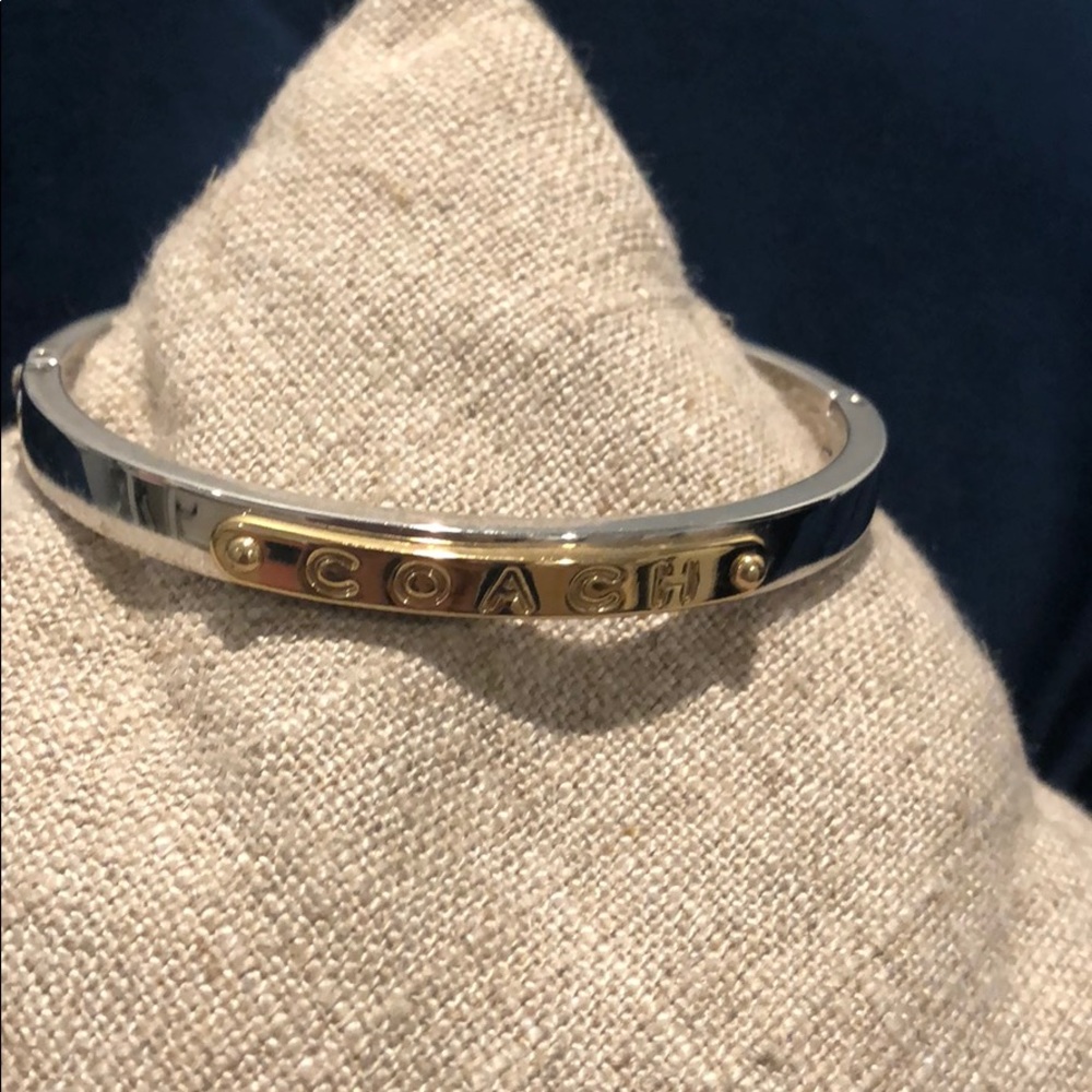 Coach silver and gold bangle bracelet
